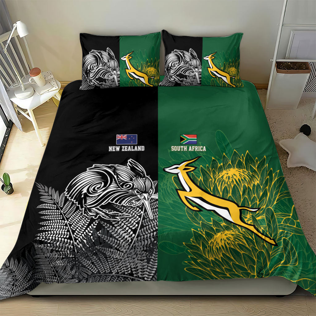 New Zealand - South Africa Greatest Rivals Rugby Bedding Set Kiwi Vs Bokke