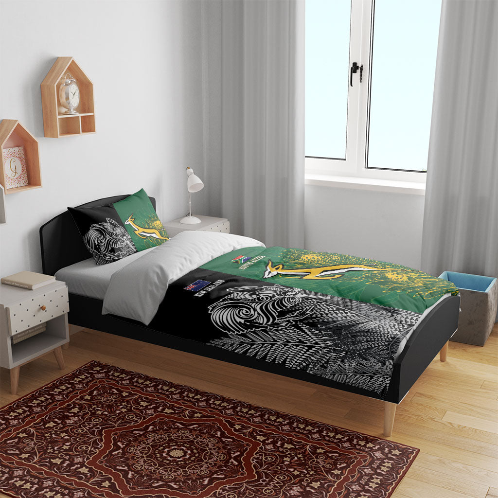 New Zealand - South Africa Greatest Rivals Rugby Bedding Set Kiwi Vs Bokke