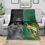 New Zealand - South Africa Greatest Rivals Rugby Blanket Kiwi Vs Bokke