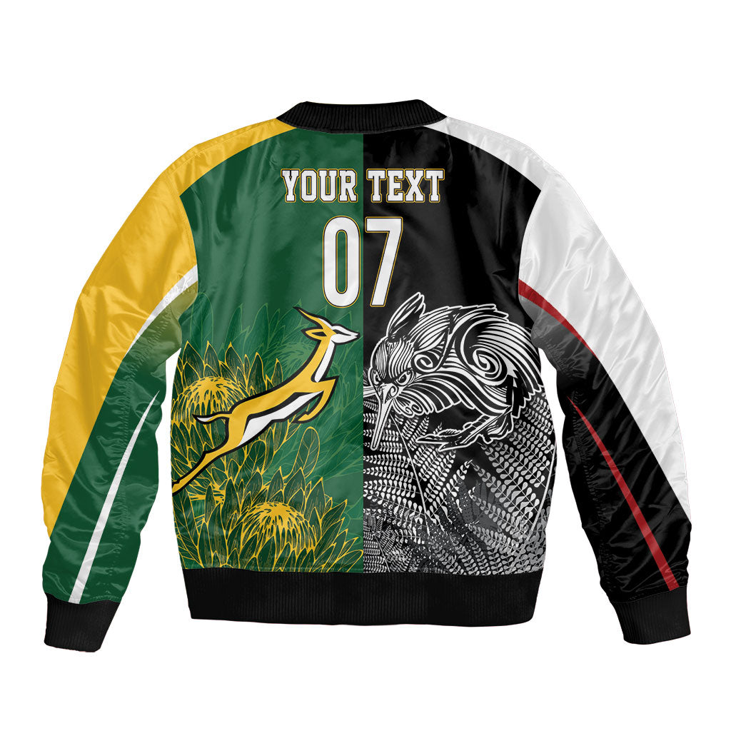 New Zealand - South Africa Greatest Rivals Rugby Custom Bomber Jacket Kiwi Vs Bokke