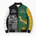 New Zealand - South Africa Greatest Rivals Rugby Custom Bomber Puffer Jacket Kiwi Vs Bokke