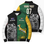 New Zealand - South Africa Greatest Rivals Rugby Custom Bomber Puffer Jacket Kiwi Vs Bokke