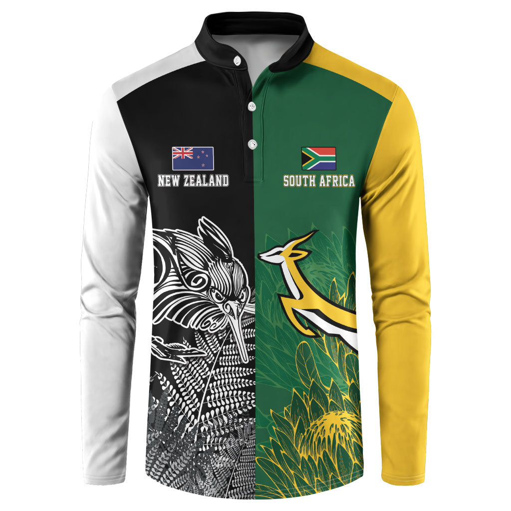 New Zealand - South Africa Greatest Rivals Rugby Custom Button Sweatshirt Kiwi Vs Bokke