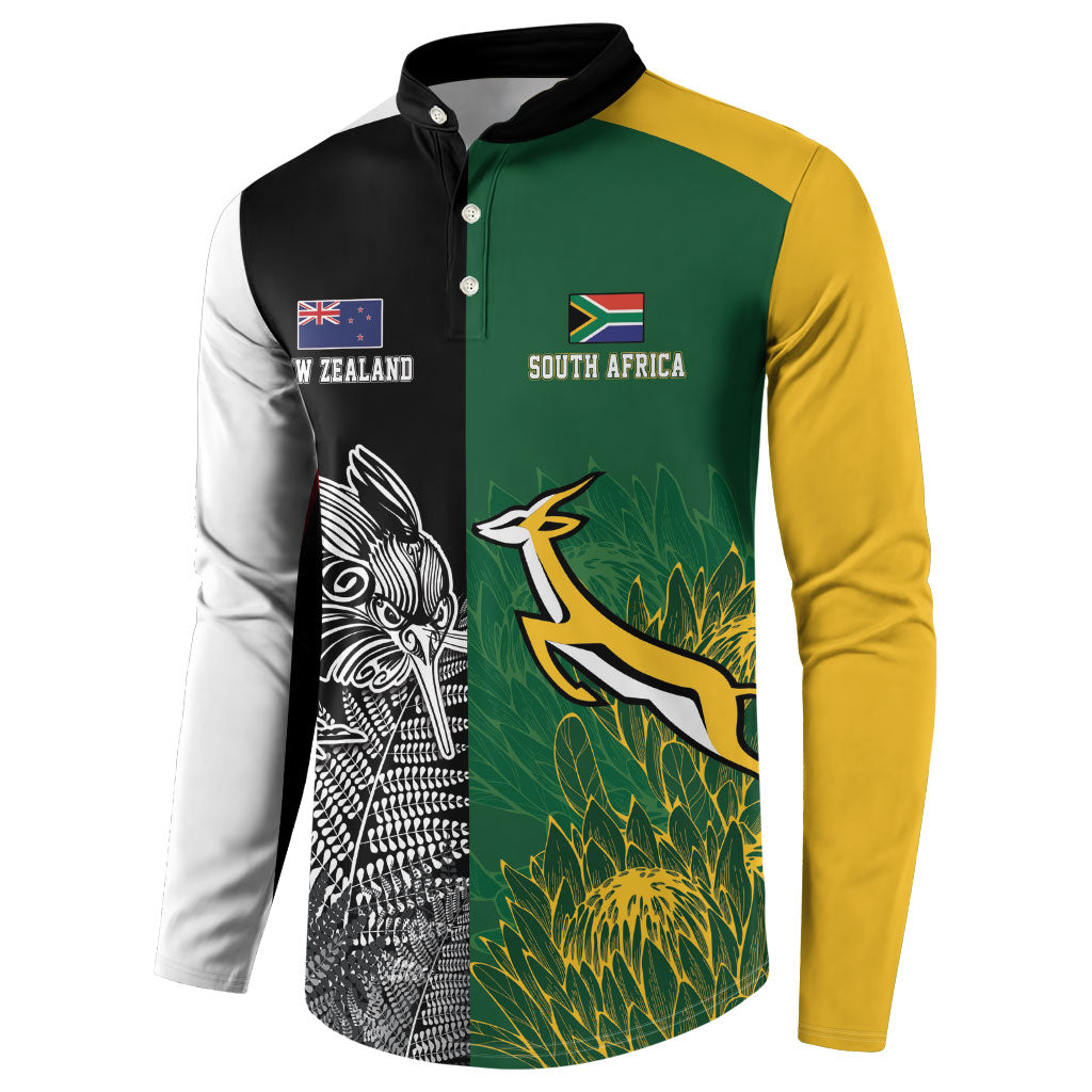 New Zealand - South Africa Greatest Rivals Rugby Custom Button Sweatshirt Kiwi Vs Bokke