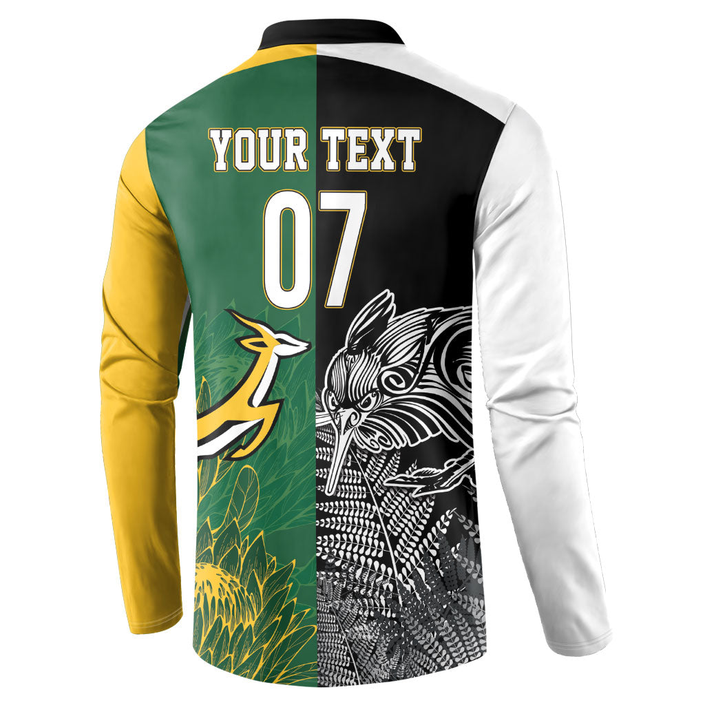 New Zealand - South Africa Greatest Rivals Rugby Custom Button Sweatshirt Kiwi Vs Bokke
