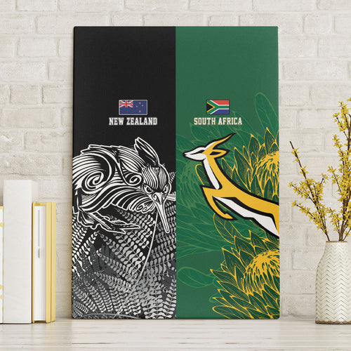 New Zealand - South Africa Greatest Rivals Rugby Canvas Wall Art Kiwi Vs Bokke