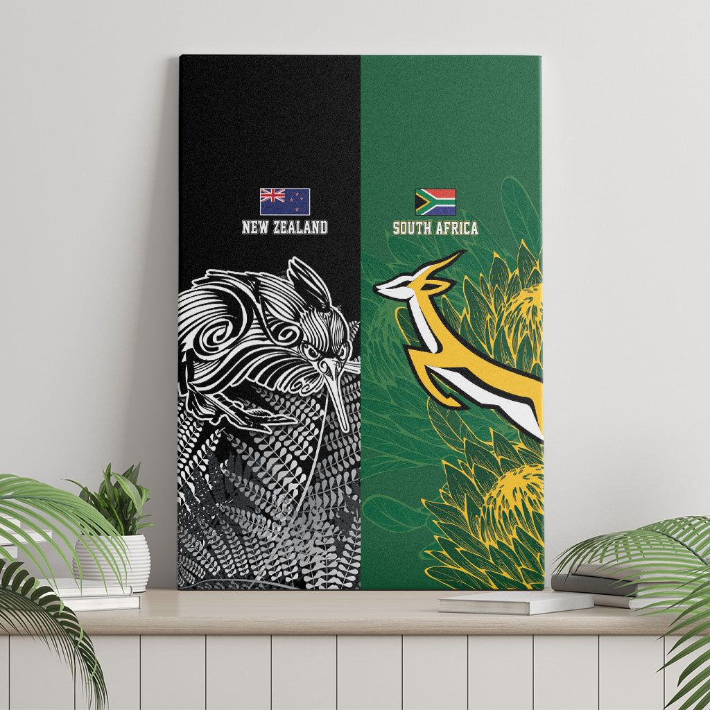 New Zealand - South Africa Greatest Rivals Rugby Canvas Wall Art Kiwi Vs Bokke