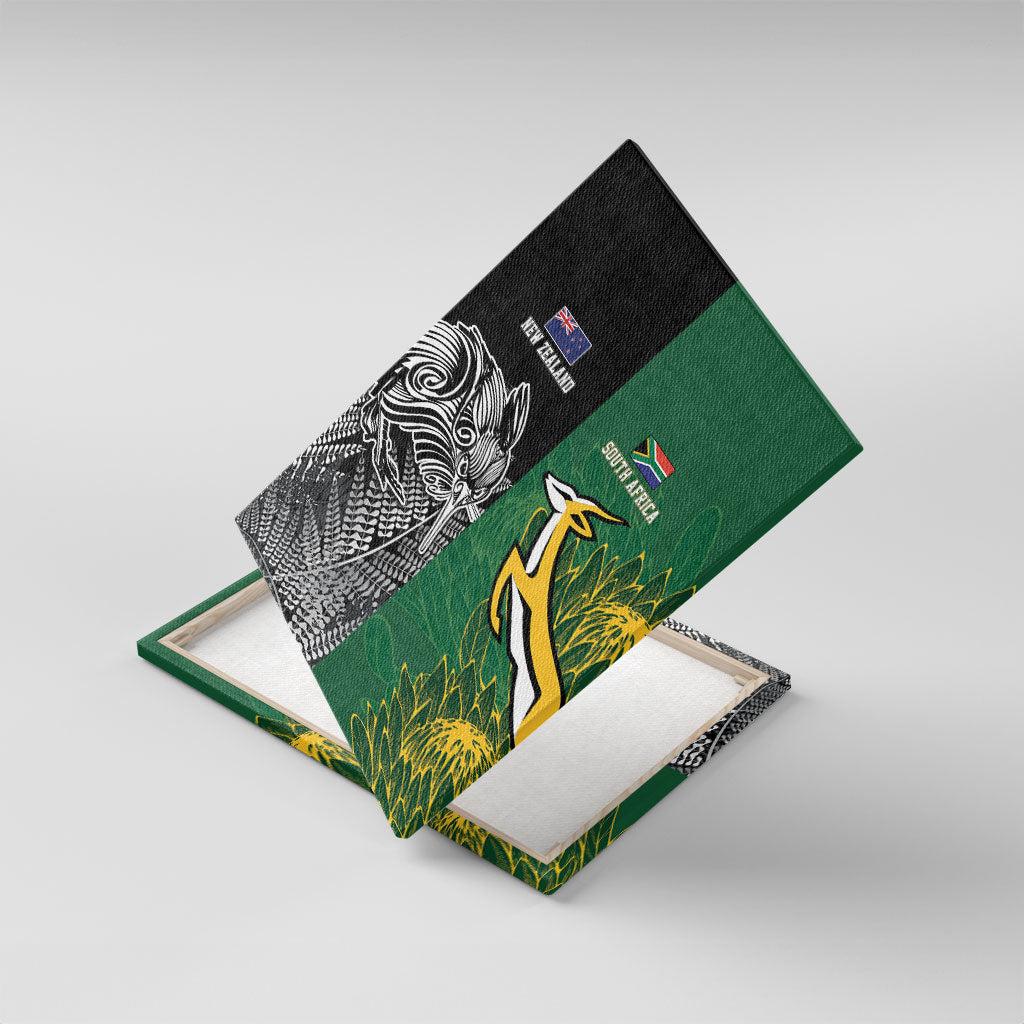 New Zealand - South Africa Greatest Rivals Rugby Canvas Wall Art Kiwi Vs Bokke