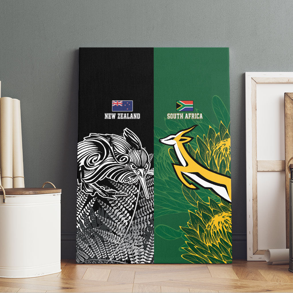 New Zealand - South Africa Greatest Rivals Rugby Canvas Wall Art Kiwi Vs Bokke