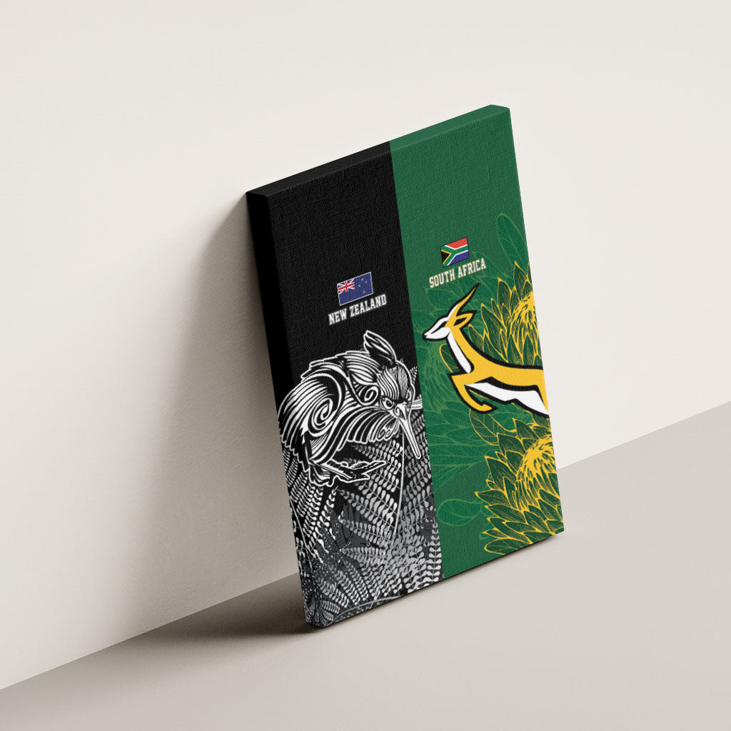 New Zealand - South Africa Greatest Rivals Rugby Canvas Wall Art Kiwi Vs Bokke