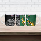 New Zealand - South Africa Greatest Rivals Rugby Ceramic Mug Kiwi Vs Bokke