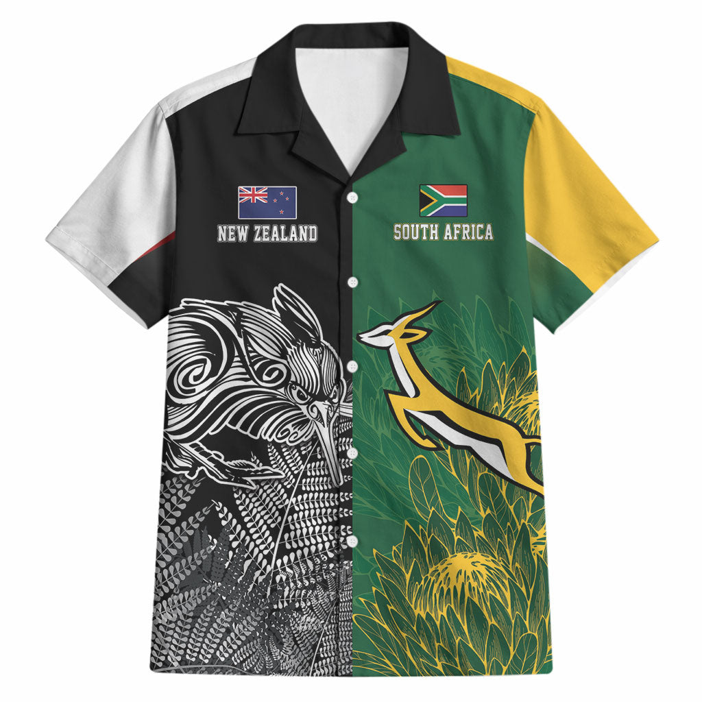 New Zealand - South Africa Greatest Rivals Rugby Custom Hawaiian Shirt Kiwi Vs Bokke