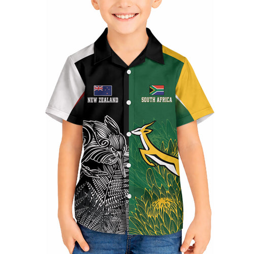 New Zealand - South Africa Greatest Rivals Rugby Custom Hawaiian Shirt Kiwi Vs Bokke