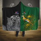 New Zealand - South Africa Greatest Rivals Rugby Hooded Blanket Kiwi Vs Bokke