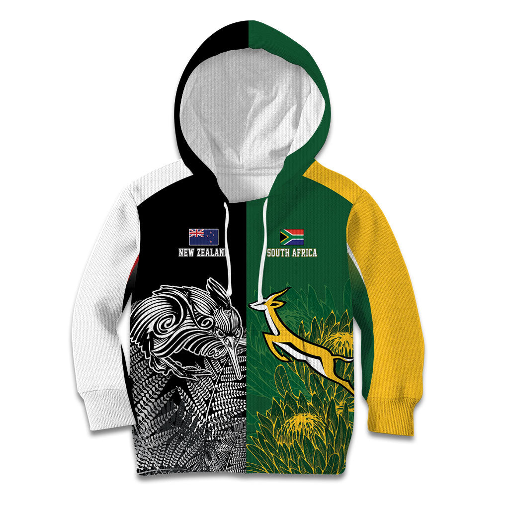New Zealand - South Africa Greatest Rivals Rugby Custom Kid Hoodie Kiwi Vs Bokke