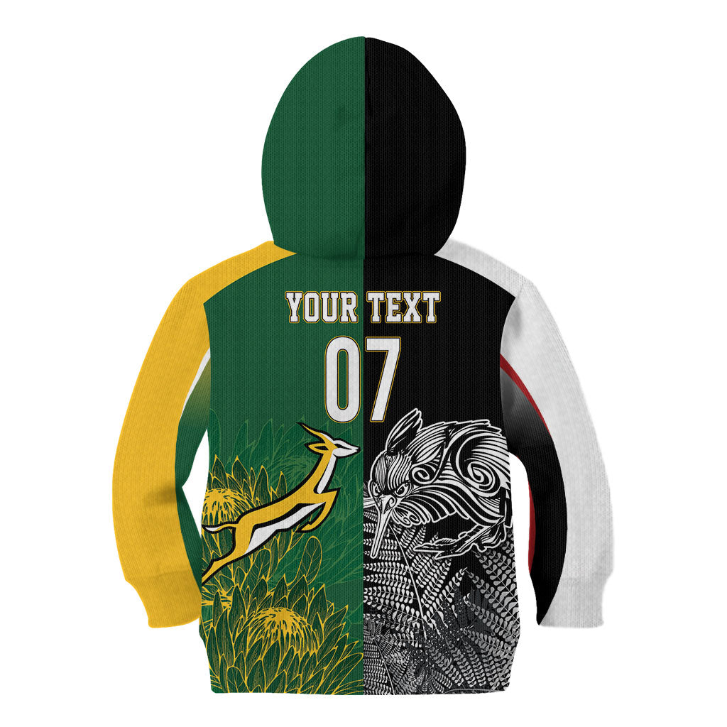 New Zealand - South Africa Greatest Rivals Rugby Custom Kid Hoodie Kiwi Vs Bokke