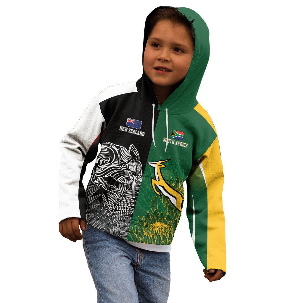 New Zealand - South Africa Greatest Rivals Rugby Custom Kid Hoodie Kiwi Vs Bokke