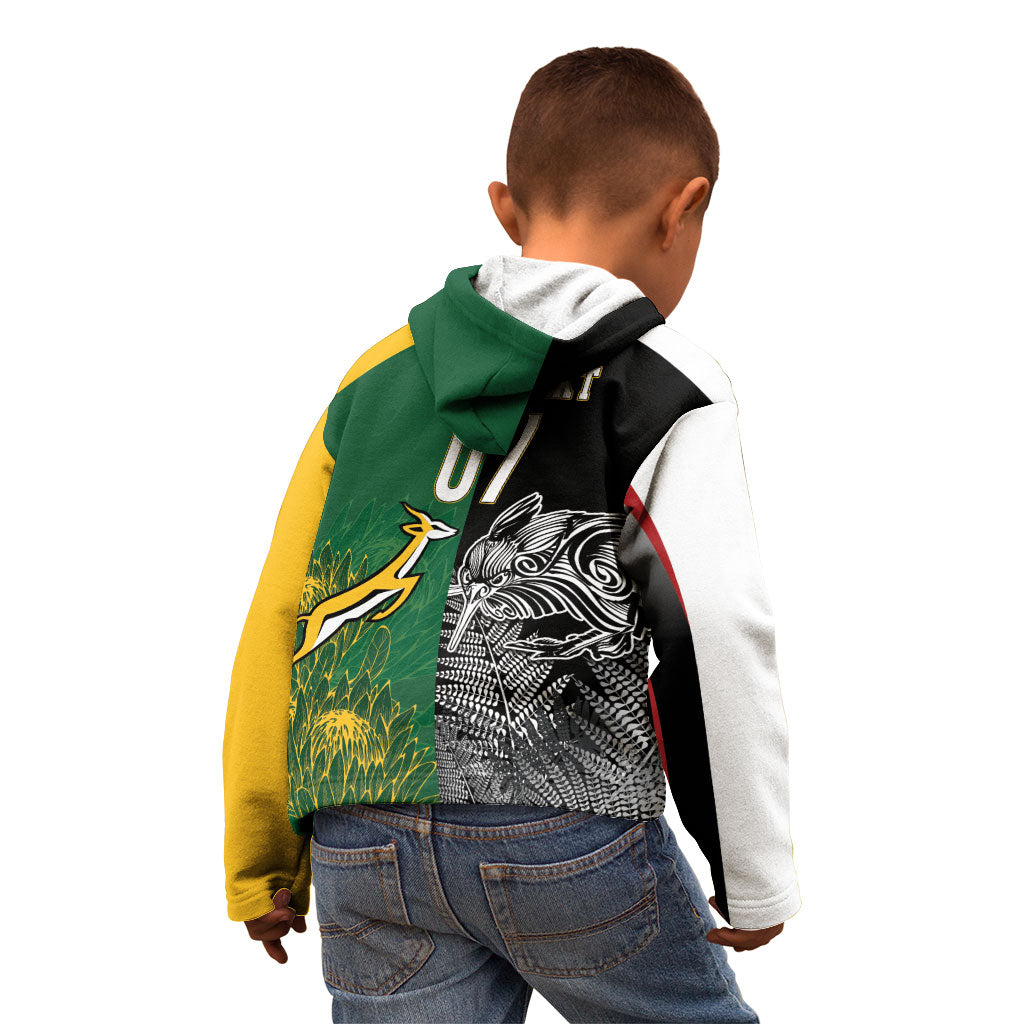 New Zealand - South Africa Greatest Rivals Rugby Custom Kid Hoodie Kiwi Vs Bokke