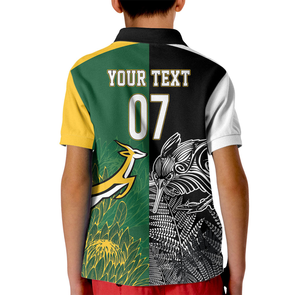 New Zealand - South Africa Greatest Rivals Rugby Custom Kid Polo Shirt Kiwi Vs Bokke