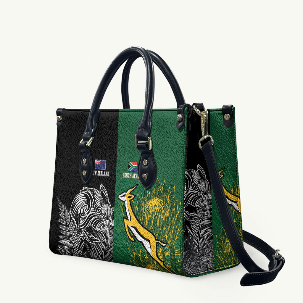 New Zealand - South Africa Greatest Rivals Rugby Leather Bag Kiwi Vs Bokke