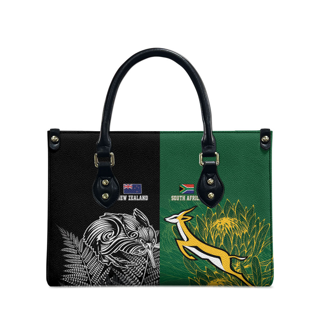 New Zealand - South Africa Greatest Rivals Rugby Leather Bag Kiwi Vs Bokke