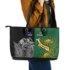 New Zealand - South Africa Greatest Rivals Rugby Leather Tote Bag Kiwi Vs Bokke