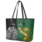 New Zealand - South Africa Greatest Rivals Rugby Leather Tote Bag Kiwi Vs Bokke