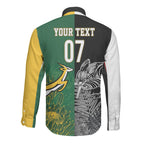 New Zealand - South Africa Greatest Rivals Rugby Custom Long Sleeve Button Shirt Kiwi Vs Bokke