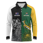 New Zealand - South Africa Greatest Rivals Rugby Custom Long Sleeve Polo Shirt Kiwi Vs Bokke