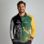 New Zealand - South Africa Greatest Rivals Rugby Custom Long Sleeve Polo Shirt Kiwi Vs Bokke