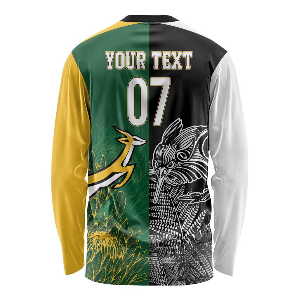 New Zealand - South Africa Greatest Rivals Rugby Custom Long Sleeve Shirt Kiwi Vs Bokke