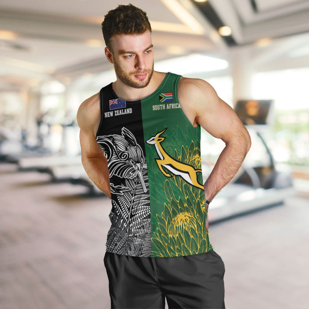 New Zealand - South Africa Greatest Rivals Rugby Custom Men Tank Top Kiwi Vs Bokke