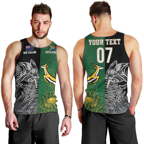 New Zealand - South Africa Greatest Rivals Rugby Custom Men Tank Top Kiwi Vs Bokke