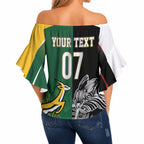 New Zealand - South Africa Greatest Rivals Rugby Custom Off Shoulder Wrap Waist Top Kiwi Vs Bokke