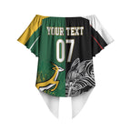 New Zealand - South Africa Greatest Rivals Rugby Custom Off Shoulder Wrap Waist Top Kiwi Vs Bokke