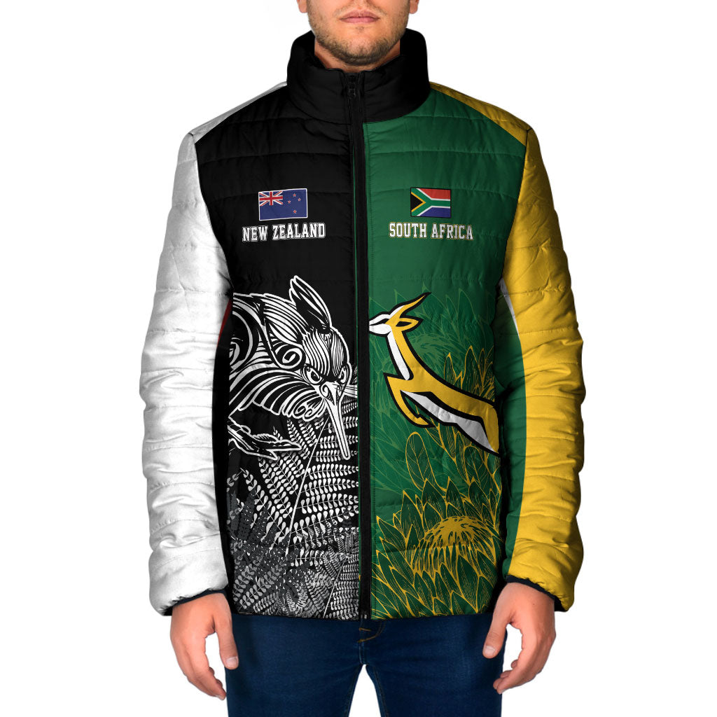 New Zealand - South Africa Greatest Rivals Rugby Custom Padded Jacket Kiwi Vs Bokke