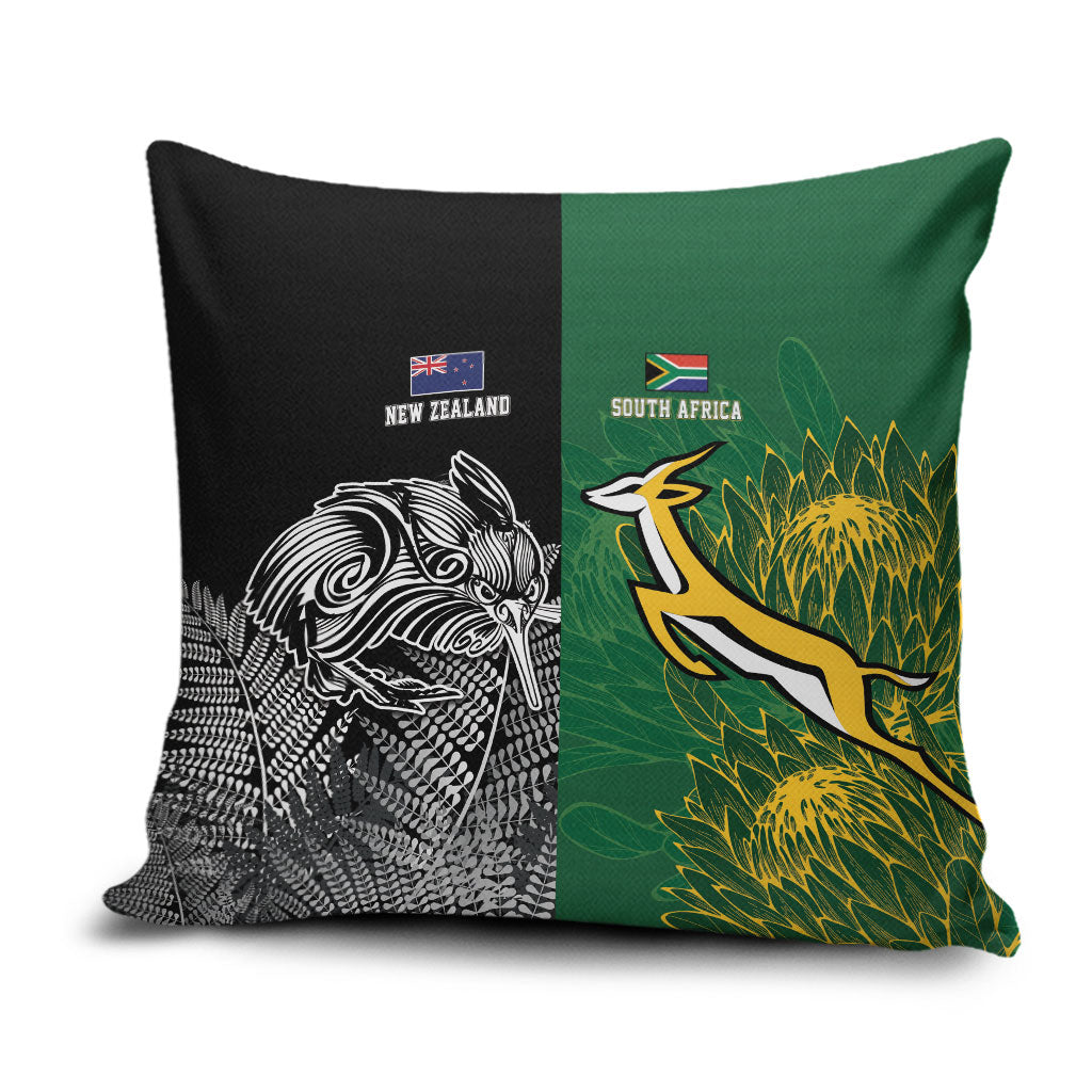 New Zealand - South Africa Greatest Rivals Rugby Pillow Cover Kiwi Vs Bokke