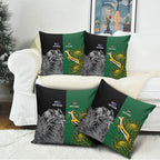 New Zealand - South Africa Greatest Rivals Rugby Pillow Cover Kiwi Vs Bokke