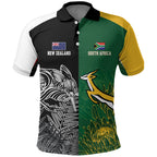 New Zealand - South Africa Greatest Rivals Rugby Custom Polo Shirt Kiwi Vs Bokke