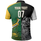 New Zealand - South Africa Greatest Rivals Rugby Custom Polo Shirt Kiwi Vs Bokke