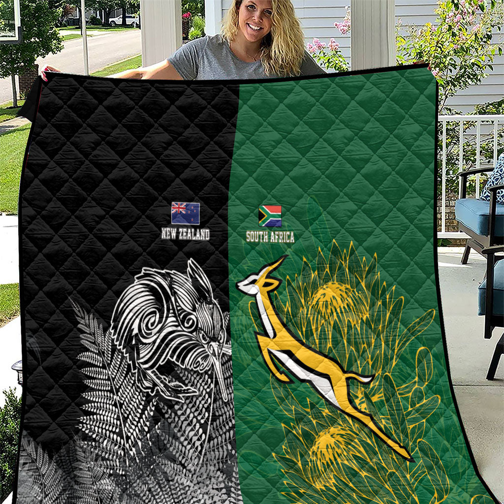 New Zealand - South Africa Greatest Rivals Rugby Quilt Kiwi Vs Bokke