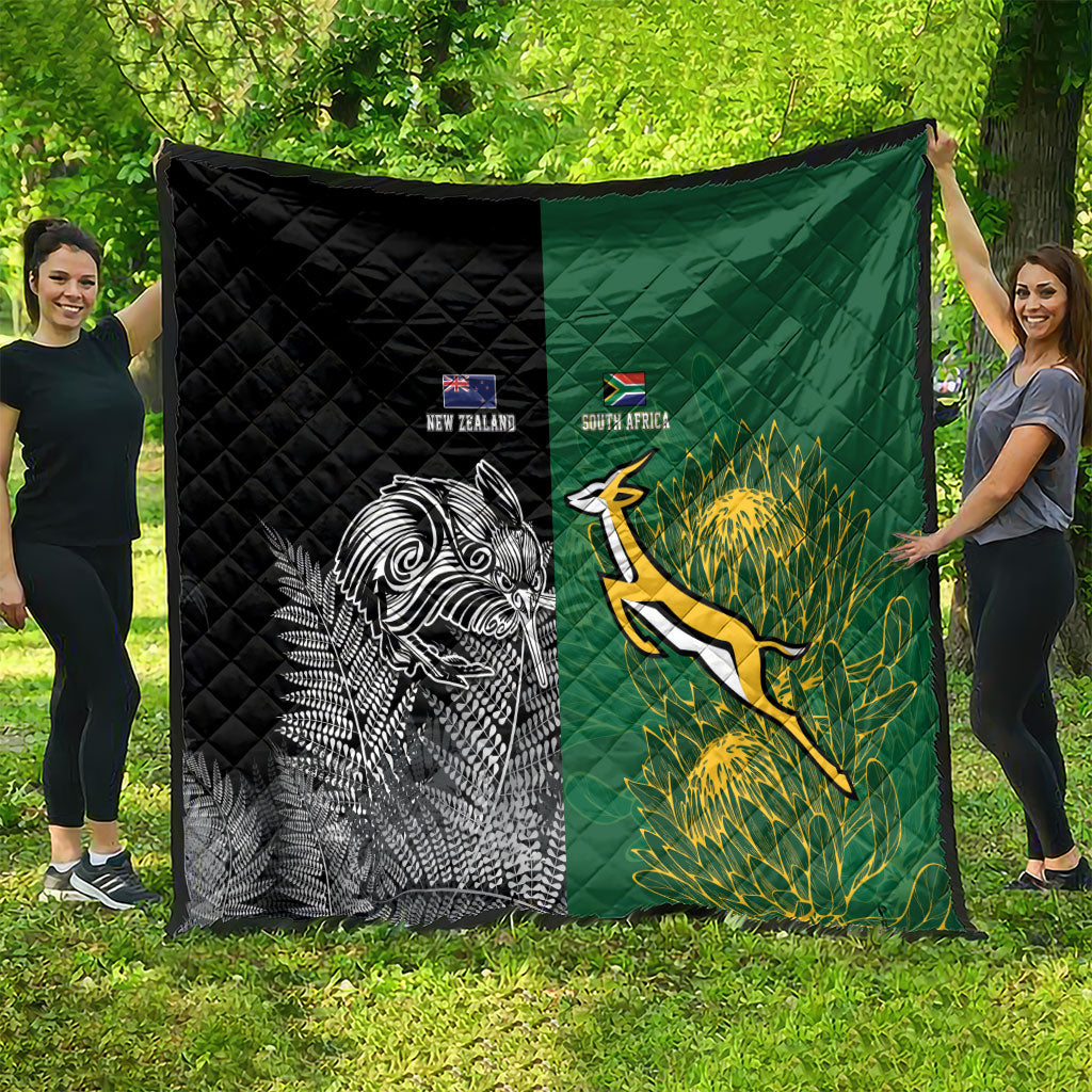 New Zealand - South Africa Greatest Rivals Rugby Quilt Kiwi Vs Bokke