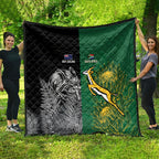 New Zealand - South Africa Greatest Rivals Rugby Quilt Kiwi Vs Bokke