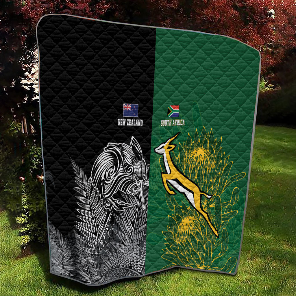 New Zealand - South Africa Greatest Rivals Rugby Quilt Kiwi Vs Bokke