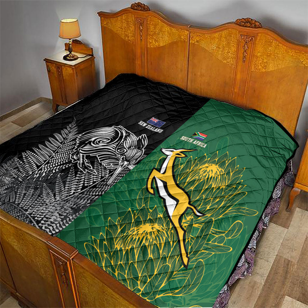 New Zealand - South Africa Greatest Rivals Rugby Quilt Kiwi Vs Bokke