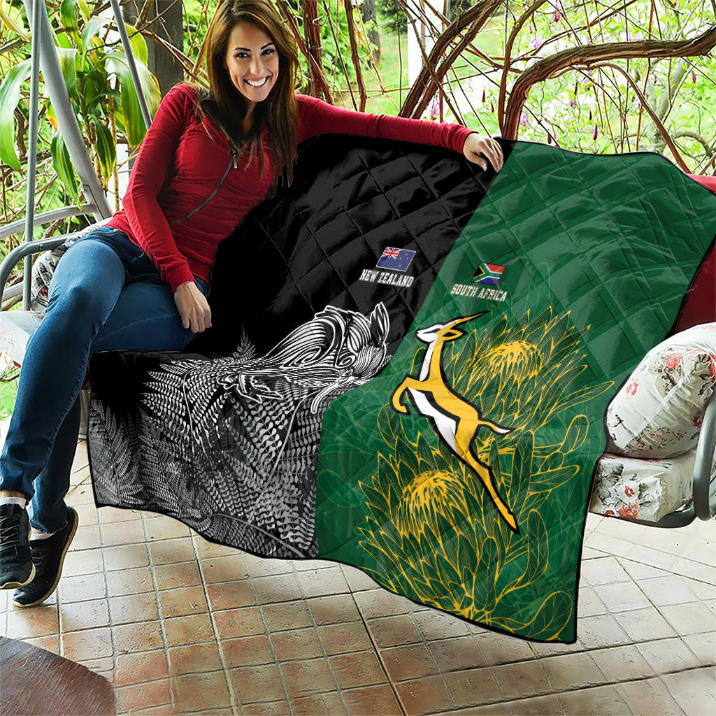 New Zealand - South Africa Greatest Rivals Rugby Quilt Kiwi Vs Bokke