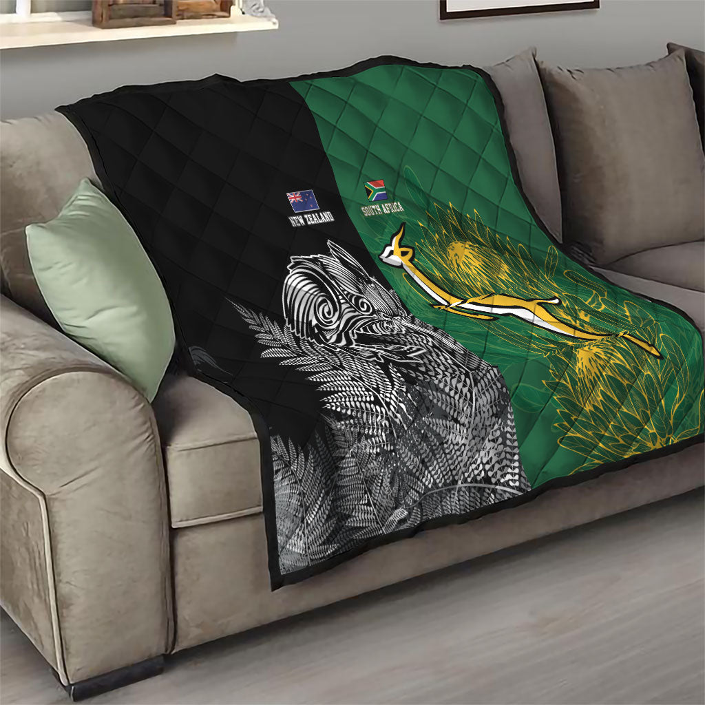 New Zealand - South Africa Greatest Rivals Rugby Quilt Kiwi Vs Bokke