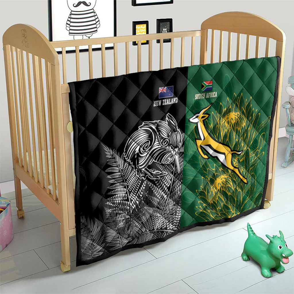 New Zealand - South Africa Greatest Rivals Rugby Quilt Kiwi Vs Bokke