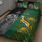 New Zealand - South Africa Greatest Rivals Rugby Quilt Bed Set Kiwi Vs Bokke