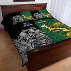 New Zealand - South Africa Greatest Rivals Rugby Quilt Bed Set Kiwi Vs Bokke